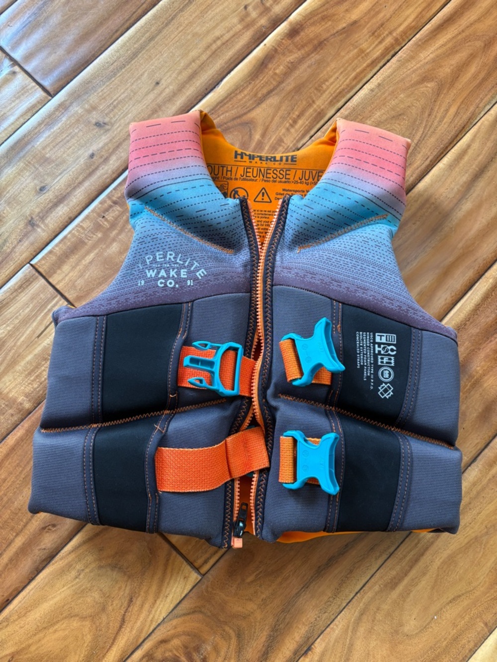 Hyperlite Youth Watersports Vest in Bright Orange
